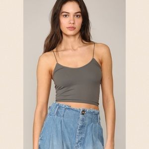 Slate Gray Seamless Brami w/ Ribbed Bottom